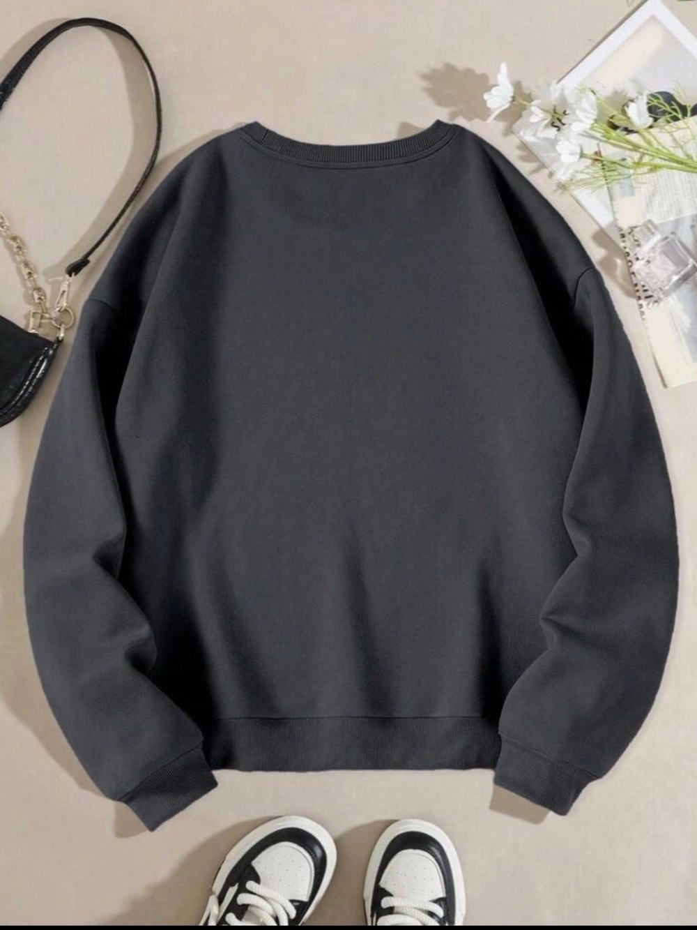 Emery Rose "Be You / You Are Enough" Graphic Crewneck Sweatshirt Grey M - Picture 5 of 6